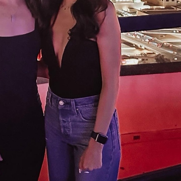 Black Notched Strapless Bodysuit - Picture 7 of 7